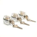 Practice Locks Set, 3 Clear Progressive Locks - Easy to Hard